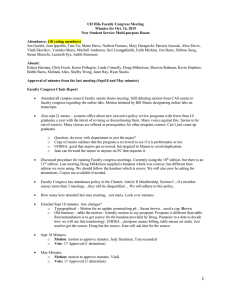 UH Hilo Faculty Congress Meeting Minutes for Oct. 16, 2015