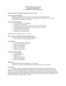 UH Hilo Faculty Congress Meeting Agenda for March 18, 2016