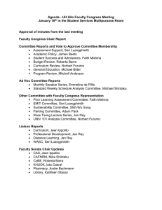 Agenda - UH Hilo Faculty Congress Meeting January 16