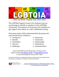 The LGBTQIA Support Group is for students who are