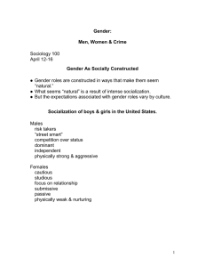 Week 14 Gender and Crime (April 12)