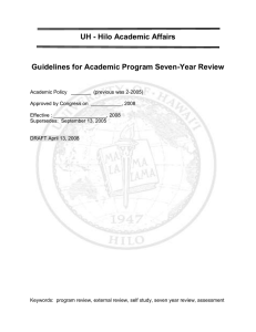 Guidelines for Academic Program Review Document