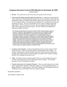 Congress Executive Council (CEC) Minutes for November 28, 2005 1.  2.