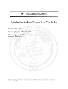 Guidelines for Academic Program Seven-Year Review