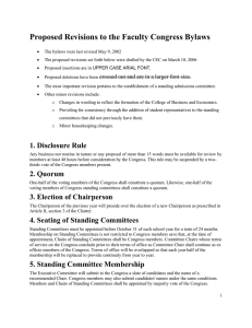 Proposed Revisions to the Faculty Congress Bylaws