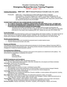 EMSP 2261 Syllabus Special Pop Clinical - Fall 2014.doc