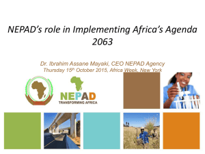 Presentation by H.E. Dr. Ibrahim Assane Mayaki, Chief Executive Officer, NEPAD Planning and Coordinating Agency and Interim Chief Executive Officer, African Peer Review Mechanism Secretariat