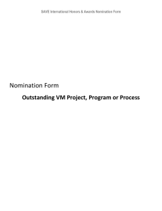 Outstanding VM Project, Program or Process