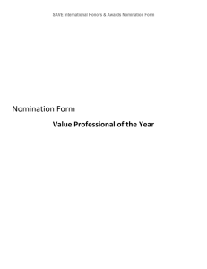 Value Professional of the Year