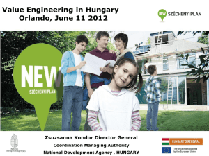 Keynote Address - Value Engineering in Hungary by Zsuzsanna Kondor