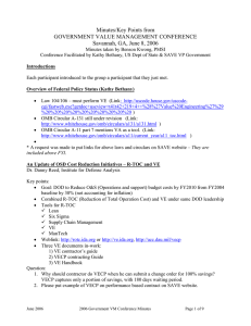 2006 Government VM Conference Notes