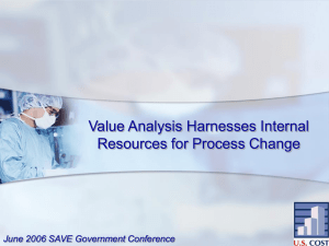 Value Analysis Harnesses Internal Resources for Process Change by U.S. Cost, Inc.