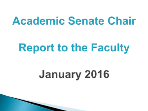 Senate Chair Debbie Kristan's Report to Faculty