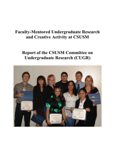 Faculty-Mentored Undergraduate Research and Creative Activity at CSUSM