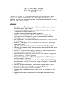 Office of Student Affairs Selected Accomplishments 2000-2007
