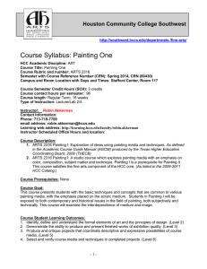 ARTS 2316 HCC PAINTING ONE SYLLABUS-2012.doc