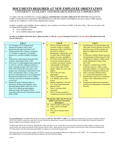 I-9 Guidelines (Documents Required at New Employee Orientation)