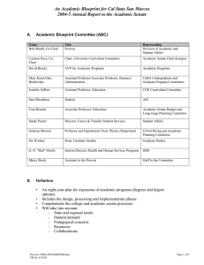 Academic Blueprint Committee Report to Academic Senate 4/20/05 (Word)