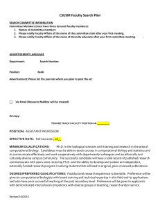 FACULTY SEARCH PLAN FORM
