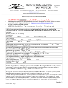 Application for Faculty Employment