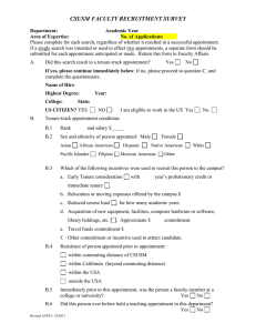 Faculty RECRUITMENT Survey Form