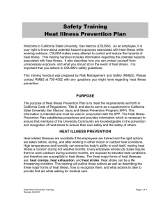 Heat Illness and Prevention Paper Training