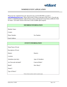 NOMINEE EVENT APPLICATION