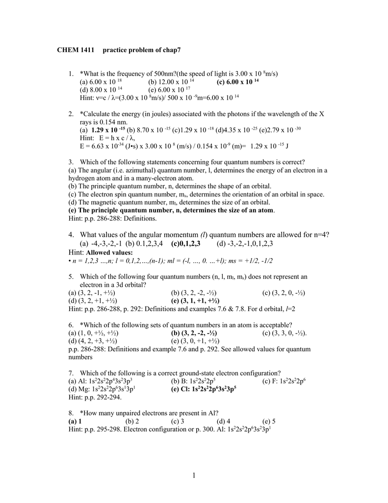 Practice Problem Of Chap7 Doc