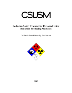 Radiation Producing Machines Training Manual 2012