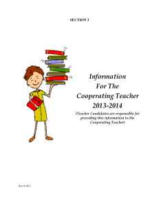 Cooperating Teacher Handbook Section