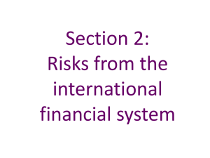 Risks from the international financial system