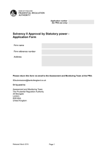 Solvency II Approval by Statutory power - Application Form