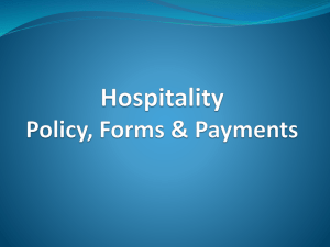 Hospitality process/procedure