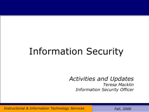 Update on Information Security
