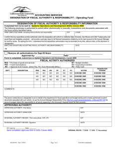 Fiscal Authority Form