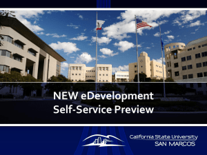 eDevelopment Self-Service Enrollment Preview
