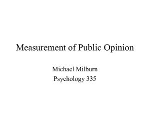 Measurement of Public Opinion Michael Milburn Psychology 335