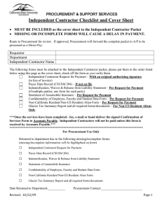 Independent Contractor Packet