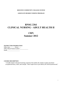 RNSG 2361 Clinical Nursing Syllabus summer2012.doc