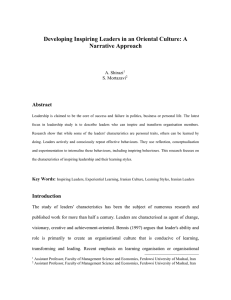 Developing Inspiring Leaders in an Oriental Culture: A Narrative Approach  Abstract