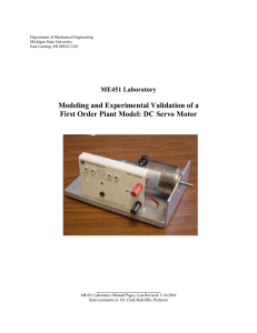 Modeling and Experimental Validation of a First-Order Plant: DC Servo Motor