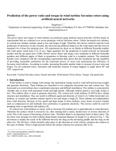 Prediction of the power ratio and torque in wind turbine... artificial neural networks