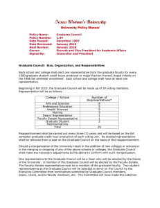 Graduate Council: Size, organization and responsibilities