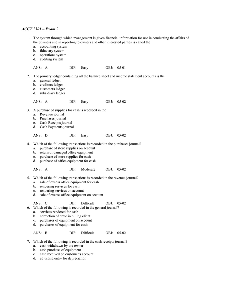 Acct 2301 exam 2_v2 key.doc