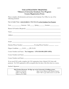 TAX LITIGATION TRAINING Villanova University Graduate Tax Program Course Registration Form