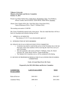 Villanova University Minutes of the Rules and Review Committee October 31, 2013