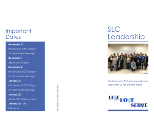 SLC Leadership Important Dates