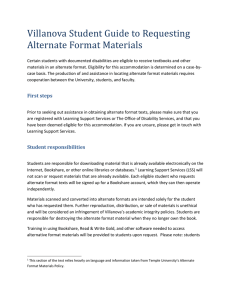 Villanova Student Guide to Requesting Alternate Format Materials.doc