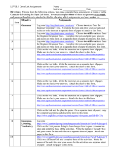 Level 1 Open Lab Assignments.doc