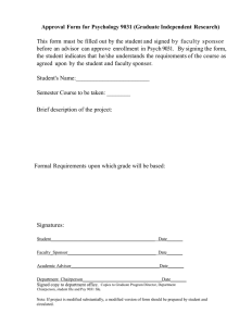 Approval Form  for Psychology 9031 (Graduate Independent  Research)